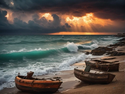 shipwreck beach,fishing boats,seascape,shipwreck,the mediterranean sea,old wooden boat at sunrise,seascapes,wooden boats,sea landscape,black sea,sea storm,ionian sea,boat landscape,viking ships,stormy sea,eastern black sea,dramatic sky,mediterranean sea,ship wreck,coastal landscape,Photography,General,Cinematic