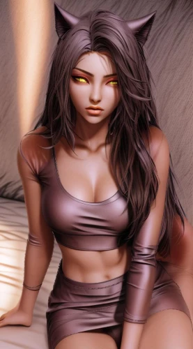 felidae,feline,puma,kat,feline look,huntress,catwoman,gradient mesh,gata,scarlet witch,digital painting,female model,world digital painting,feral,furry,gray kitty,seam,anime 3d,fur clothing,kitty