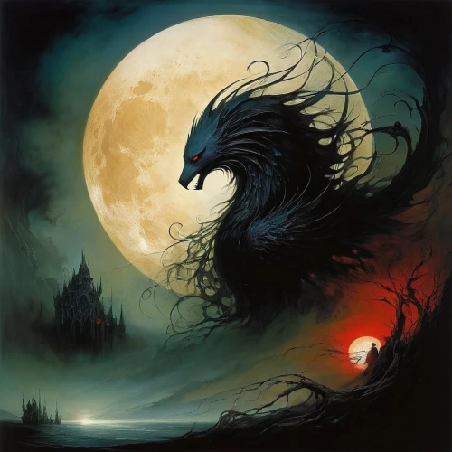 black dragon,dragon of earth,wyrm,painted dragon,nine-tailed,forest dragon,dragon,black horse,draconic,dragon fire,gryphon,howling wolf,fantasy picture,daemon,fire breathing dragon,basilisk,dragons,dragon li,chinese dragon,black warrior,Illustration,Realistic Fantasy,Realistic Fantasy 16