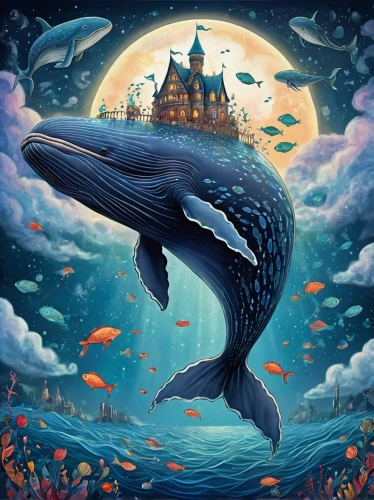 sea swallow,birds of the sea,humpback whale,whale,dolphin-afalina,orca,blue whale,house of the sea,whales,cetacean,cetacea,coelacanth,sea animal,dolphinarium,little whale,marine reptile,pot whale,deep sea nautilus,the dolphin,dolphin school,Illustration,Realistic Fantasy,Realistic Fantasy 02