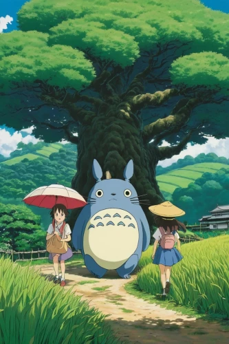 my neighbor totoro,studio ghibli,bulbasaur,yo-kai,doraemon,round hut,grass family,shirakami-sanchi,would a background,pokémon,pokemon go,protect,background image,summer umbrella,family outing,pokemon,ori-pei,pixaba,childhood friends,korokke,Illustration,Japanese style,Japanese Style 05