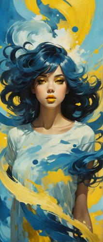 sailing blue yellow,the wind from the sea,yellow and blue,the sea maid,transistor,wind wave,kelp,blue painting,merfolk,siren,mermaid background,wind,pisces,submerged,whirlpool,swirling,yellow fish,blue enchantress,sirens,underwater background