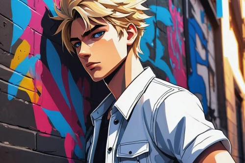 anime boy,boruto,codes,anime cartoon,cool blonde,stylish boy,portrait background,rainmaker,gale,art background,edit icon,graffiti,joseph,alleyway,anime japanese clothing,ren,tendency,alley,blond,would a background,Art,Artistic Painting,Artistic Painting 34