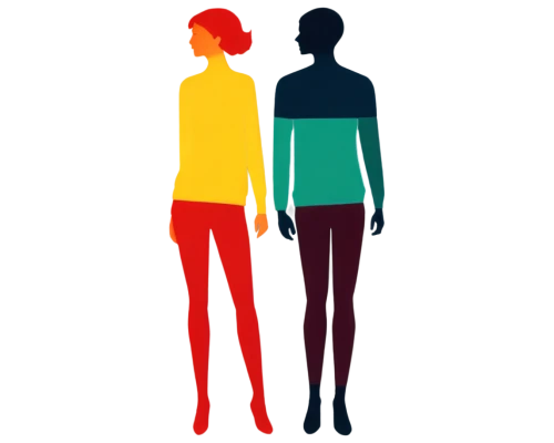 mannequin silhouettes,women silhouettes,couple silhouette,fashion vector,two people,man and woman,vintage couple silhouette,rainbow jazz silhouettes,women clothes,women's clothing,color blocks,sewing silhouettes,color combinations,three primary colors,on each other,women's legs,rainbow color palette,mannequins,vector people,color spectrum,Illustration,Abstract Fantasy,Abstract Fantasy 20