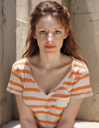 with glasses,redheaded,redhead,redhair,red-haired,redheads,simone simon,striped background,portrait background,young woman,girl in t-shirt,andrea vitello,red head,british actress,orange color,in a shirt,pippi longstocking,glasses,red hair,ginger rodgers,Digital Art,Comic