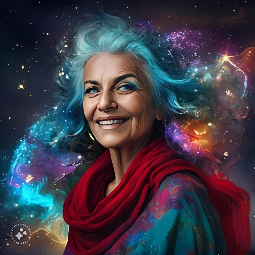 aquarius,nebula guardian,world digital painting,fantasy portrait,pachamama,digital art,avatar,star mother,space art,nebula,portrait background,cosmic flower,kundalini,digital painting,sci fiction illustration,artist portrait,astral traveler,the universe,nebula 3,astronomer