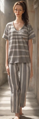 horizontal stripes,mime,plus-size model,mime artist,stripped leggings,one-piece garment,digital compositing,plus-size,b3d,advertising figure,cgi,porcelaine,pajamas,striped background,girl in overalls,prisoner,fat,see-through clothing,woman walking,illusion,Photography,Natural