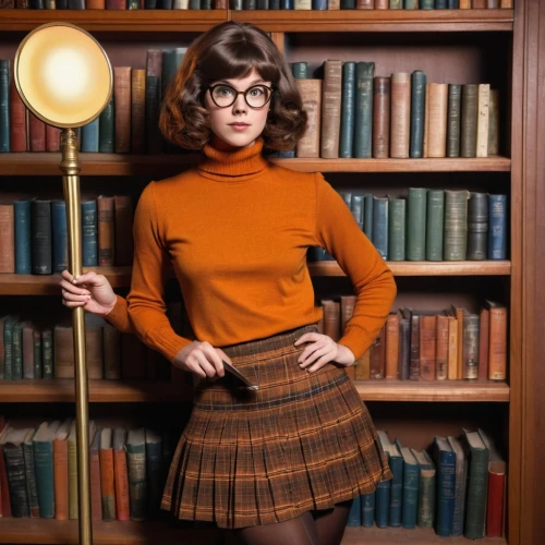 librarian,reading glasses,bookworm,retro woman,retro women,book glasses,lace round frames,pencil skirt,secretary,brown fabric,with glasses,vintage fashion,reading magnifying glass,retro girl,spectacles,academic,school skirt,autumn plaid pattern,knitting clothing,woman in menswear,Illustration,Retro,Retro 24