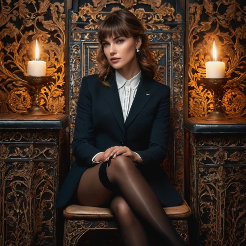 secretary,business woman,navy suit,business girl,agent provocateur,businesswoman,official portrait,business angel,banks,executive,sitting on a chair,bolero jacket,black suit,dark suit,mi6,woman in menswear,ceo,throne,business women,beatenberg,Photography,General,Fantasy