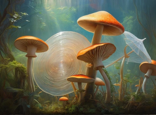 mushroom landscape,forest mushrooms,umbrella mushrooms,forest mushroom,mushrooms,edible mushrooms,toadstools,fairy forest,mushroom island,club mushroom,fungi,fungal science,agaricaceae,edible mushroom,champignon mushroom,lingzhi mushroom,brown mushrooms,fairy world,wild mushrooms,mushroom type,Conceptual Art,Fantasy,Fantasy 05