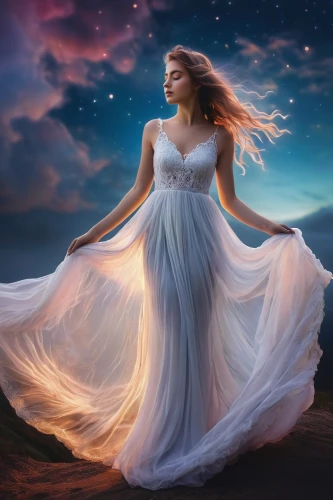 celtic woman,gracefulness,divine healing energy,girl in a long dress,mystical portrait of a girl,fantasy picture,whirling,romantic portrait,the girl in nightie,enchanting,wedding dresses,nightgown,bridal clothing,girl in white dress,wedding gown,light of night,wedding dress,evening dress,bridal dress,sun bride,Illustration,Black and White,Black and White 13