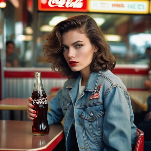 50's style,coca-cola,fifties,coca cola,retro woman,retro girl,vintage 1950s,retro women,50s,retro diner,soda shop,gena rolands-hollywood,cola bottles,coke,vintage girl,vintage woman,rockabilly style,diet soda,cola,cigarette girl,Photography,General,Realistic