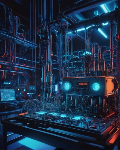 sci fi surgery room,laboratory,cinema 4d,computer art,cyberpunk,engine room,scifi,cyclocomputer,3d render,refinery,mechanical,heavy water factory,lab,data center,industrial,tubes,sci-fi,sci - fi,compute,neon coffee,Illustration,Paper based,Paper Based 10