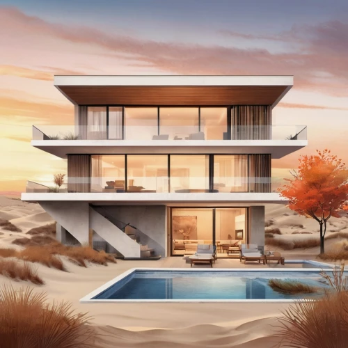 dunes house,modern house,beach house,beachhouse,dune ridge,modern architecture,cubic house,house by the water,luxury property,mid century house,san dunes,holiday villa,pool house,contemporary,cube house,real-estate,3d rendering,dune landscape,admer dune,house drawing,Unique,Design,Infographics