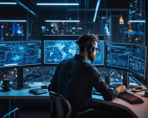 man with a computer,trading floor,blur office background,night administrator,cyberpunk,computer business,cybersecurity,computer room,computer workstation,control center,girl at the computer,connectcompetition,cyber glasses,cyber security,crypto mining,neon human resources,banking operations,stock trader,working space,switchboard operator,Photography,Documentary Photography,Documentary Photography 05