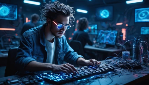 dj,cyber glasses,disk jockey,electronic music,audio engineer,man with a computer,cyberpunk,disc jockey,music producer,lan,music background,mixing engineer,connectcompetition,electronic market,cyber,computer addiction,coder,midi,computer freak,cybersecurity,Art,Artistic Painting,Artistic Painting 26