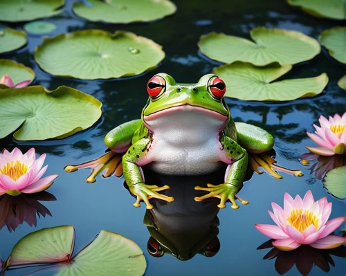 pond frog,water frog,frog king,woman frog,frog through,frog gathering,frog background,kawaii frog,kawaii frogs,frog figure,pond flower,bottomless frog,green frog,lily pad,frog prince,amphibian,bull frog,frog,kissing frog,lilly pond,Illustration,Retro,Retro 25