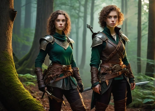 elves,elven forest,musketeers,elven,warrior and orc,heroic fantasy,forest workers,duo,cleavers,staves,digital compositing,dwarves,pathfinders,vilgalys and moncalvo,druids,sisters,warriors,two girls,protectors,thorns,Photography,Documentary Photography,Documentary Photography 37
