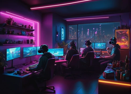 computer room,cyberpunk,game room,gamer zone,playing room,creative office,study room,neon human resources,computer game,working space,the server room,neon coffee,cyber,computer workstation,neon ghosts,gaming,computer games,computer desk,modern office,computer addiction,Photography,Black and white photography,Black and White Photography 11