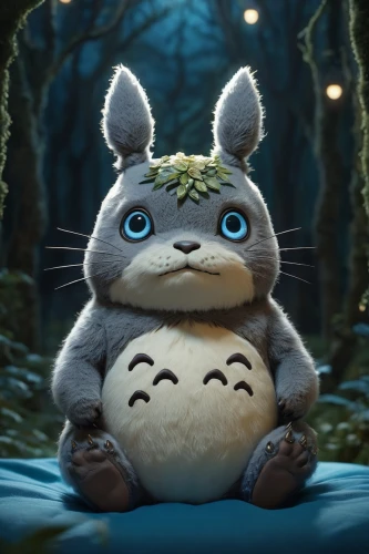 my neighbor totoro,ori-pei,studio ghibli,cute cartoon character,knuffig,rabbit owl,goki,stitch,peter rabbit,cachupa,komajirou,bunga,little bunny,strohbär,cuthulu,little rabbit,mandraki,thumper,forest animal,totem animal,Photography,General,Cinematic