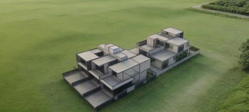 habitat 67,model house,cube house,cube stilt houses,grass roof,press castle,water castle,moated castle,cubic house,chinese architecture,dunes house,aerial view,scale model,castle complex,house shape,knight's castle,medieval castle,villa,drone image,knight house,Architecture,Commercial Residential,Modern,Natural Sustainability