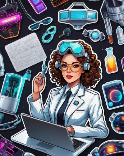 women in technology,girl at the computer,sci fiction illustration,cyber glasses,blockchain management,social media icons,flat blogger icon,computer icon,community manager,blogger icon,neon human resources,office icons,digital identity,researcher,systems icons,computer business,computer freak,linkedin icon,biologist,game illustration,Unique,Design,Sticker