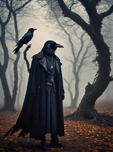 king of the ravens,murder of crows,dance of death,darth wader,grimm reaper,grim reaper,raven bird,black crow,black raven,crows,corvidae,raven rook,raven sculpture,falconer,calling raven,scare crow,3d crow,hooded man,crows bird,ravens,Art,Artistic Painting,Artistic Painting 20