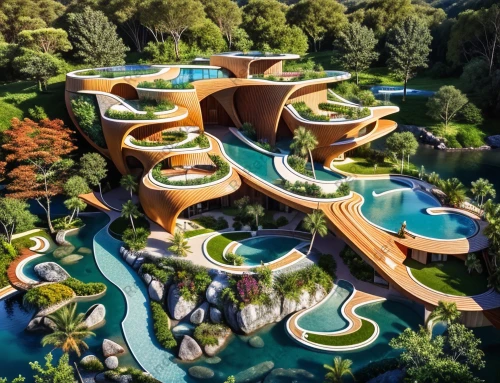 futuristic architecture,eco hotel,chinese architecture,floating islands,asian architecture,artificial islands,golf resort,tree house hotel,floating island,artificial island,cube stilt houses,modern architecture,luxury property,futuristic art museum,eco-construction,luxury hotel,infinity swimming pool,golf hotel,japanese architecture,holiday complex