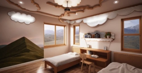 the cabin in the mountains,sky apartment,japanese-style room,small cabin,canopy bed,sleeping room,bedroom window,children's bedroom,bedroom,house in mountains,mountain huts,guest room,inverted cottage,mountain hut,cabin,modern room,baby room,house in the mountains,snowhotel,great room