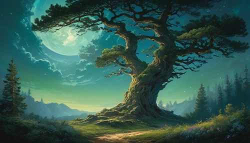 celtic tree,magic tree,elven forest,forest tree,fantasy landscape,isolated tree,fantasy picture,flourishing tree,forest landscape,tree of life,druid grove,forest background,lone tree,circle around tree,landscape background,dragon tree,painted tree,a tree,tree,old tree,Conceptual Art,Fantasy,Fantasy 05