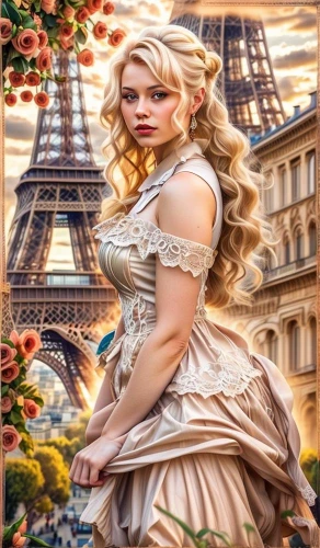 french digital background,fairy tale character,paris clip art,cinderella,rapunzel,fantasy picture,paris,fantasy art,french valentine,universal exhibition of paris,eiffel,fantasy portrait,3d fantasy,disney rose,fairy tale,paris cafe,the blonde in the river,fantasy woman,romantic portrait,world digital painting