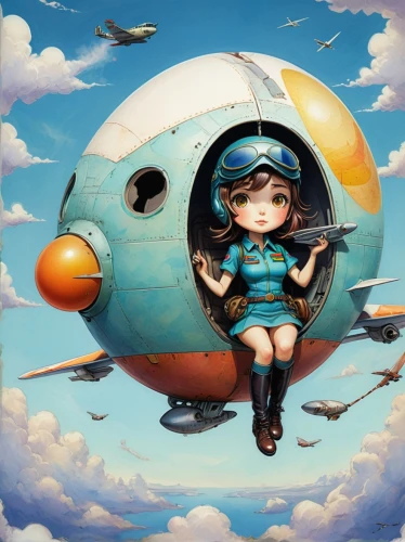 airship,airships,heliosphere,air ship,aerostat,aquanaut,navi,capsule,soyuz,space capsule,aeroplane,flying girl,lunar prospector,cyan,cosmonaut,flying boat,glider pilot,sphere,blue bird,gas balloon,Illustration,Abstract Fantasy,Abstract Fantasy 02