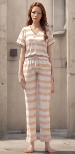 plus-size model,plus-size,one-piece garment,horizontal stripes,girl in overalls,raggedy ann,cgi,mime,porcelaine,plus-sized,children is clothing,fat,stripped leggings,jumpsuit,rag doll,mime artist,madeleine,pajamas,onesie,female doll,Photography,Commercial