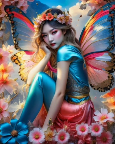 flower fairy,faery,cupido (butterfly),faerie,butterfly background,little girl fairy,fairy,ulysses butterfly,fairy queen,flutter,julia butterfly,child fairy,garden fairy,blue butterfly background,butterfly floral,rosa 'the fairy,fairy peacock,fairy tale character,vanessa (butterfly),fantasy art,Photography,General,Fantasy