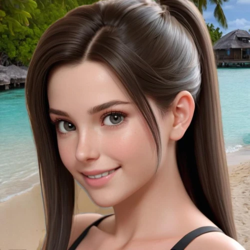 beach background,natural cosmetic,maya,portrait background,ponytail,candy island girl,lara,victoria lily,smooth hair,pigtail,pony tails,fizzy,princess sofia,coconut perfume,pony tail,princess' earring,isabella,coconut,cosmetic,beautiful young woman,Female,Australians,Straight hair,Youth adult,M,Confidence,Underwear,Outdoor,Waterhouse