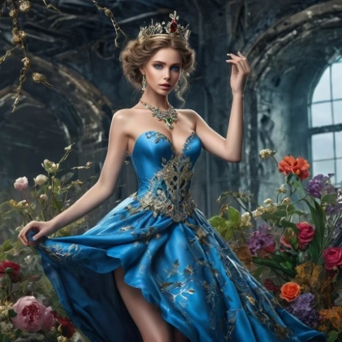 cinderella,fairy queen,fairy tale character,princess sofia,fairytale,fairy tale,rosa 'the fairy,celtic queen,fantasy picture,ball gown,blue enchantress,blue rose,fairytale characters,fairy tales,faery,enchanting,fairytales,elsa,a fairy tale,fantasy art