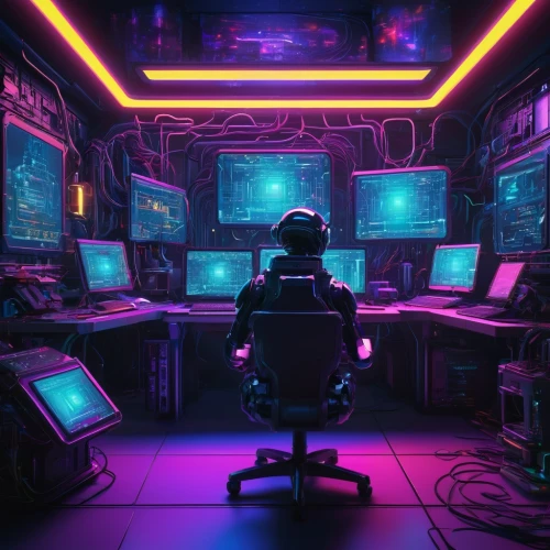 cyberpunk,computer room,cyber,cyberspace,computer,computer game,computer desk,computer games,ufo interior,computer freak,computer art,80s,gamer zone,neon human resources,computer workstation,spaceship space,computer addiction,scifi,aesthetic,trip computer,Art,Classical Oil Painting,Classical Oil Painting 39