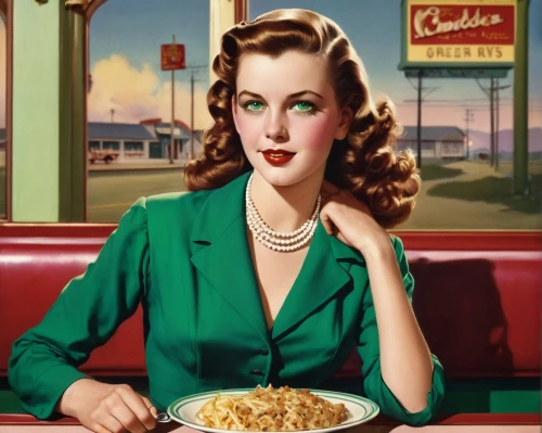 retro women,retro woman,retro diner,woman holding pie,retro 1950's clip art,vintage art,50's style,retro girl,50s,rotini,woman at cafe,jane russell-female,fifties,ann margarett-hollywood,vintage 1950s,woman eating apple,pin ups,vintage woman,retro pin up girl,girl with cereal bowl,Illustration,Retro,Retro 06