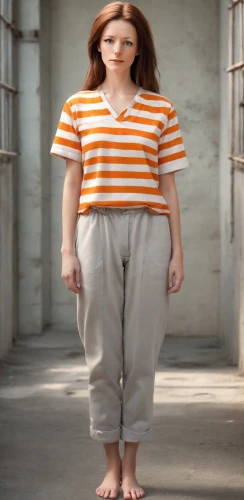 it,girl with cereal bowl,horizontal stripes,mime,bermuda shorts,children is clothing,trousers,prisoner,malformation,orange,plus-size model,fatayer,fat,lifestyle change,plus-size,pippi longstocking,isolated t-shirt,barb,diet icon,girl in overalls,Photography,Cinematic