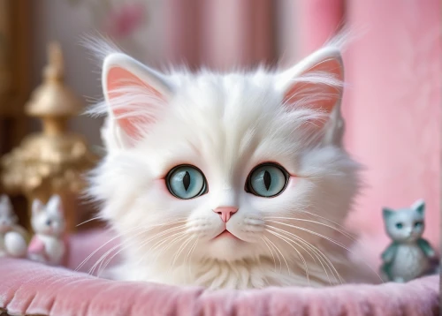 doll cat,blue eyes cat,turkish angora,cat with blue eyes,pink cat,cat's eyes,cute cat,ragdoll,birman,white cat,feline look,cartoon cat,turkish van,big eyes,cute cartoon character,cat kawaii,cat eyes,cat image,breed cat,little cat,Art,Artistic Painting,Artistic Painting 24