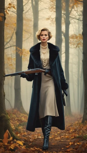 imperial coat,girl with gun,girl with a gun,woman holding gun,long coat,gamekeeper,overcoat,the wanderer,femme fatale,eleven,huntress,trench coat,piper,queen-elizabeth-forest-park,rifle,scythe,highlander,swordswoman,in the fall of,chasseur,Art,Artistic Painting,Artistic Painting 43