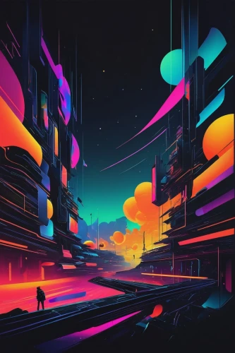 neon arrows,futuristic landscape,abstract retro,colorful city,panoramical,80's design,metropolis,neon ghosts,vast,seismic,cityscape,anomaly,gradient effect,dusk,music background,fantasy city,futuristic,neon coffee,electric,cyberpunk,Art,Classical Oil Painting,Classical Oil Painting 25