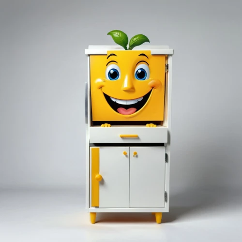 refrigerator,fridge,macintosh,carton man,danbo cheese,filing cabinet,kitchen cart,tomato crate,fruit stand,emoji,vegetable crate,popcorn machine,cheese truckle,kitchen appliance,crate of fruit,storage cabinet,bin,ananas,juicer,emoji programmer,Unique,Design,Character Design