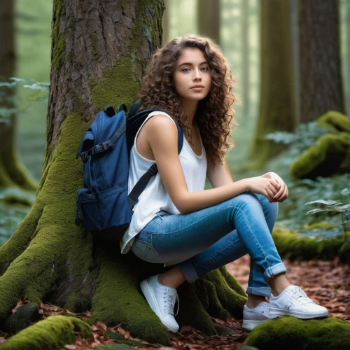 girl with tree,the girl next to the tree,perched on a log,in the forest,girl sitting,forest background,relaxed young girl,young woman,female model,backpacking,girl in a long,hiking equipment,travel woman,backpacker,free wilderness,people in nature,girl and boy outdoor,forest walk,ballerina in the woods,eco,Illustration,Realistic Fantasy,Realistic Fantasy 11