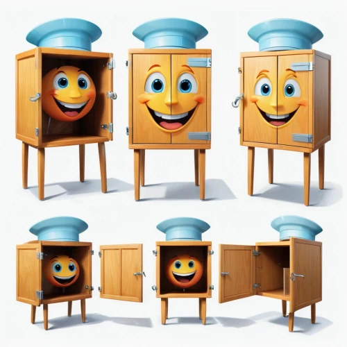 cabinets,filing cabinet,dental icons,smileys,emojicon,storage cabinet,emoticons,office icons,smilies,waste bins,houses clipart,carton man,dresser,emojis,courier box,wooden toys,chest of drawers,drawers,cabinet,bin,Unique,Design,Character Design