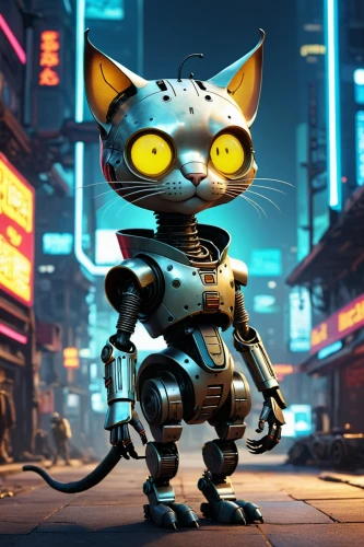 cyberpunk,cartoon cat,alley cat,chat bot,cat warrior,cute cartoon character,cat vector,game art,cybernetics,rex cat,minibot,prowl,tom cat,stylized,anthropomorphized animals,cat sparrow,street cat,stray cat,toyger,katz,Illustration,Abstract Fantasy,Abstract Fantasy 10