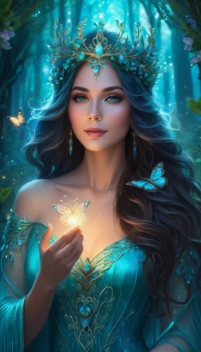 fairy queen,faerie,celtic woman,faery,fantasy picture,fairy tale character,rosa 'the fairy,fantasy portrait,the enchantress,blue enchantress,fantasy art,fantasy woman,mystical portrait of a girl,pocahontas,the snow queen,enchanted,enchanting,cinderella,princess sofia,rosa ' the fairy