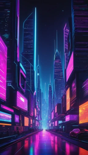 cyberpunk,cityscape,shinjuku,colorful city,futuristic landscape,metropolis,neon arrows,tokyo city,futuristic,80's design,vapor,tokyo,retro background,ultraviolet,fantasy city,neon lights,aesthetic,80s,cyberspace,purple wallpaper,Illustration,Paper based,Paper Based 14