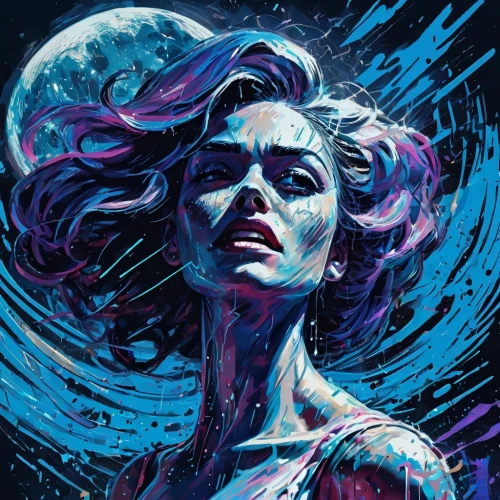 andromeda,nebula,space art,siren,la violetta,nebula 3,blue painting,lunar,ultraviolet,digital illustration,aquarius,mystique,digital art,echo,neon body painting,sci fiction illustration,vortex,indigo,blue moon,digital artwork,Conceptual Art,Oil color,Oil Color 21