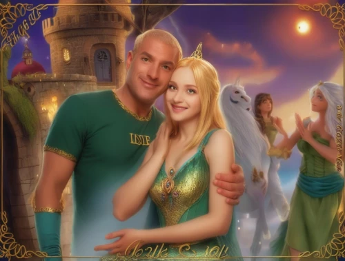 celtic woman,fantasy picture,fairy tale icons,portrait background,fairy tale character,fairy tale,a fairy tale,arabic background,fantasy art,romantic portrait,fantasy portrait,young couple,prince and princess,children's fairy tale,fairytale,aladha,fairytale characters,beautiful couple,background image,fairy tales,Illustration,Realistic Fantasy,Realistic Fantasy 02